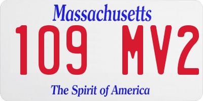 MA license plate 109MV2
