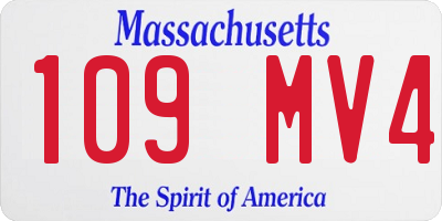 MA license plate 109MV4