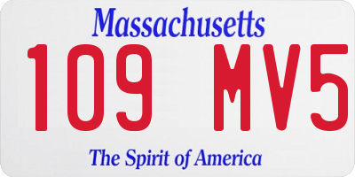 MA license plate 109MV5