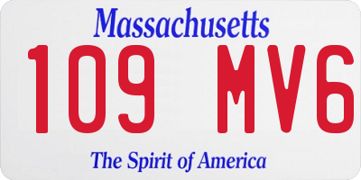 MA license plate 109MV6
