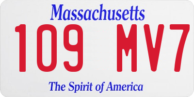 MA license plate 109MV7
