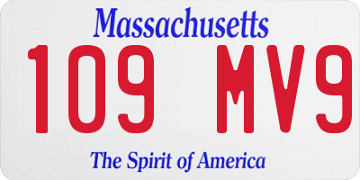 MA license plate 109MV9