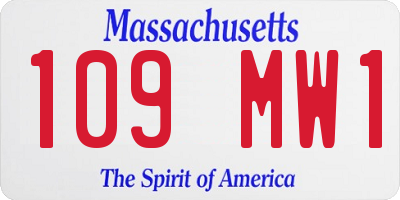 MA license plate 109MW1