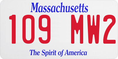MA license plate 109MW2