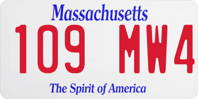 MA license plate 109MW4