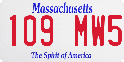 MA license plate 109MW5