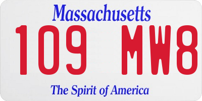 MA license plate 109MW8