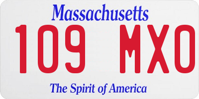 MA license plate 109MX0