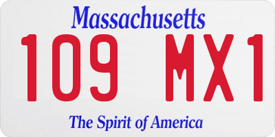 MA license plate 109MX1