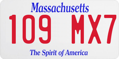 MA license plate 109MX7