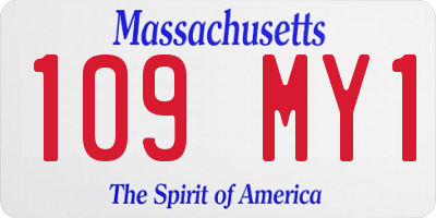 MA license plate 109MY1