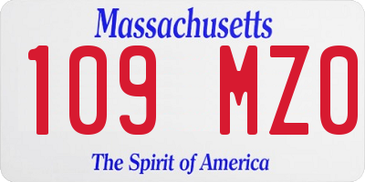 MA license plate 109MZ0