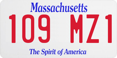 MA license plate 109MZ1