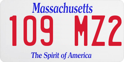 MA license plate 109MZ2