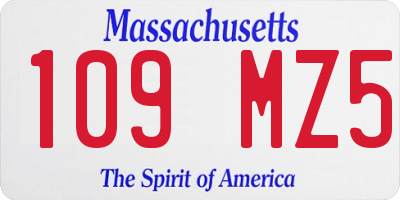 MA license plate 109MZ5