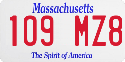 MA license plate 109MZ8