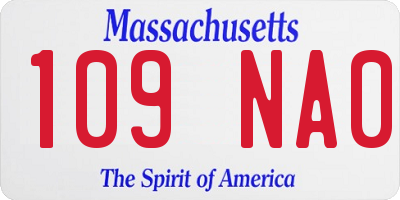 MA license plate 109NA0