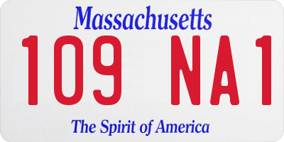 MA license plate 109NA1