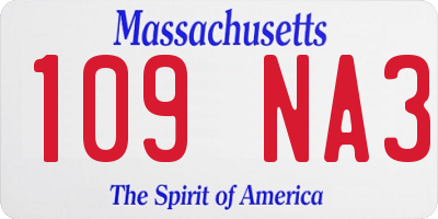 MA license plate 109NA3