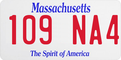 MA license plate 109NA4