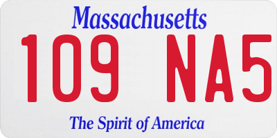 MA license plate 109NA5
