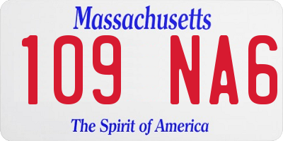 MA license plate 109NA6