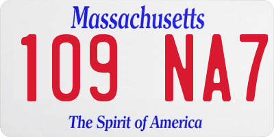 MA license plate 109NA7
