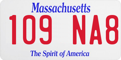 MA license plate 109NA8