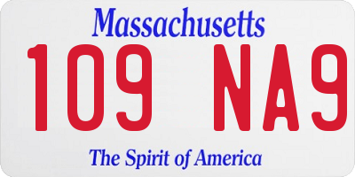MA license plate 109NA9