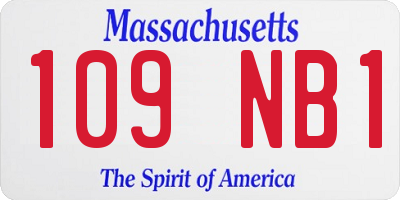 MA license plate 109NB1