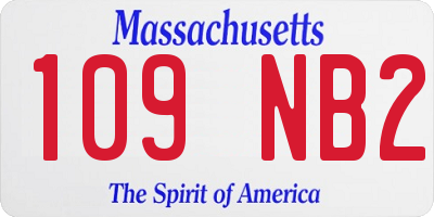MA license plate 109NB2