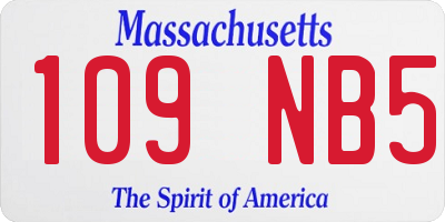 MA license plate 109NB5