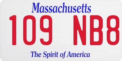 MA license plate 109NB8