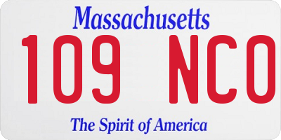MA license plate 109NC0