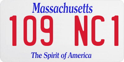 MA license plate 109NC1