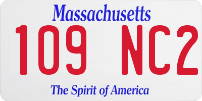MA license plate 109NC2