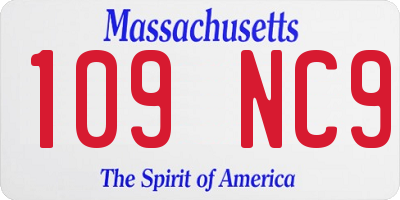 MA license plate 109NC9