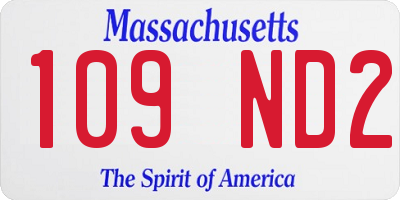 MA license plate 109ND2