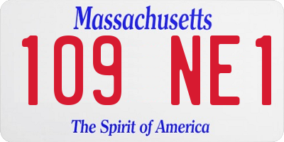 MA license plate 109NE1