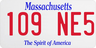 MA license plate 109NE5