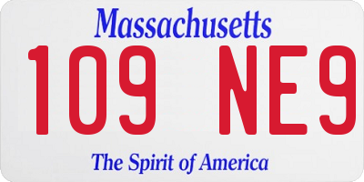 MA license plate 109NE9