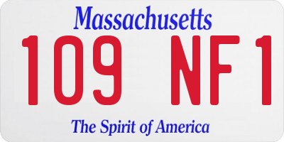 MA license plate 109NF1
