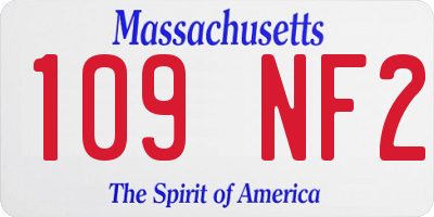 MA license plate 109NF2