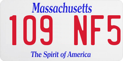 MA license plate 109NF5