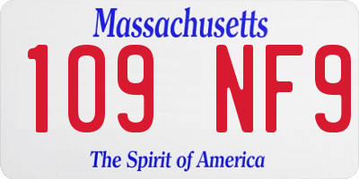 MA license plate 109NF9