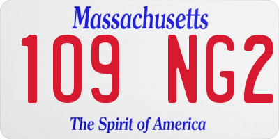 MA license plate 109NG2