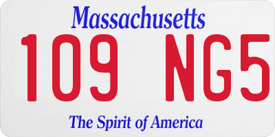 MA license plate 109NG5