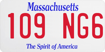 MA license plate 109NG6