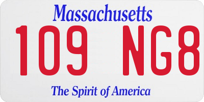 MA license plate 109NG8