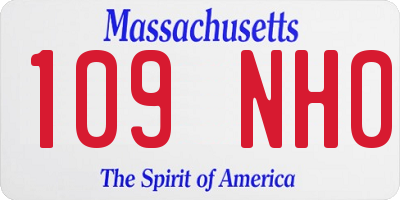 MA license plate 109NH0